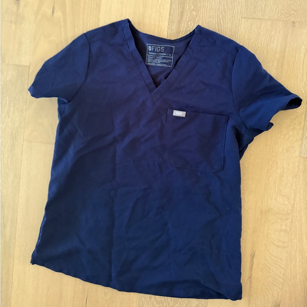 Size small Navy blue figs scrub top
